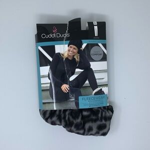 NWT Cuddl Duds Black and Gray Fleecewear Leggings, Size 2X